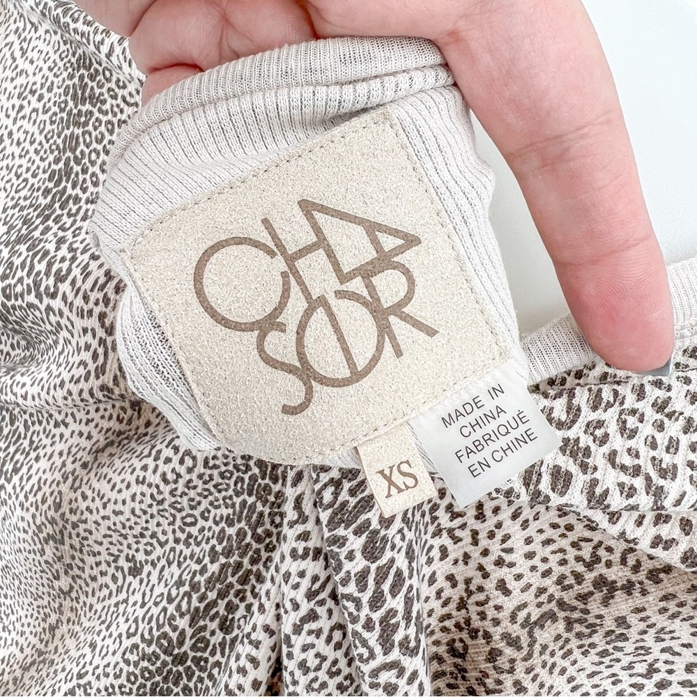 Chaser Thermal Top Leopard Print Open Back Draped… - image 6